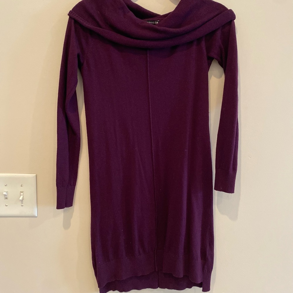 Purple sweater dress